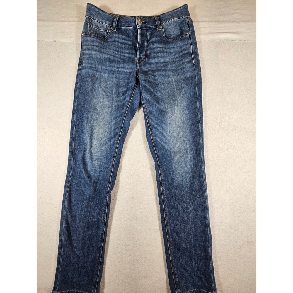 American Eagle Tomgirl Jeans Womens 4 Long Medium Wash Straight Leg Denim Pants